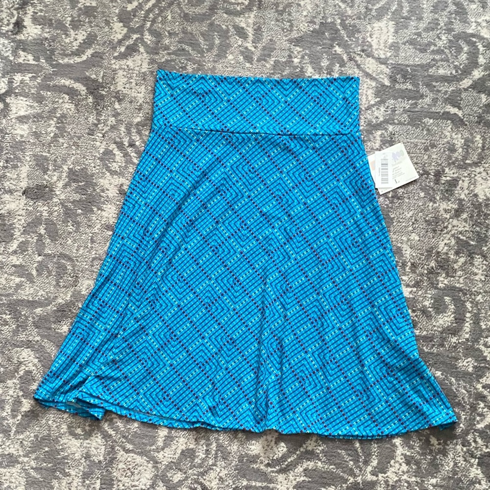 NWT LulaRoe Azure Skirt, Blue Sz L